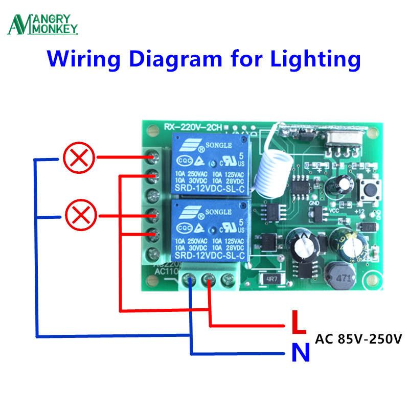2020 433mhz Universal Wireless Remote Switch Ac 250v 110v 220v 2ch Relay Receiver Module And Rf 433 Mhz Remote Controls From Xuzhipi 17 85