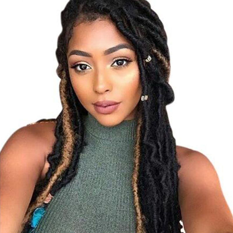 2019 New Style Goddess Locs Kanekalon Braids Hair Crochet Faux Locs 18inch Synthetic Hair Exntension Faux Locs Kinky Curly For Black Women From