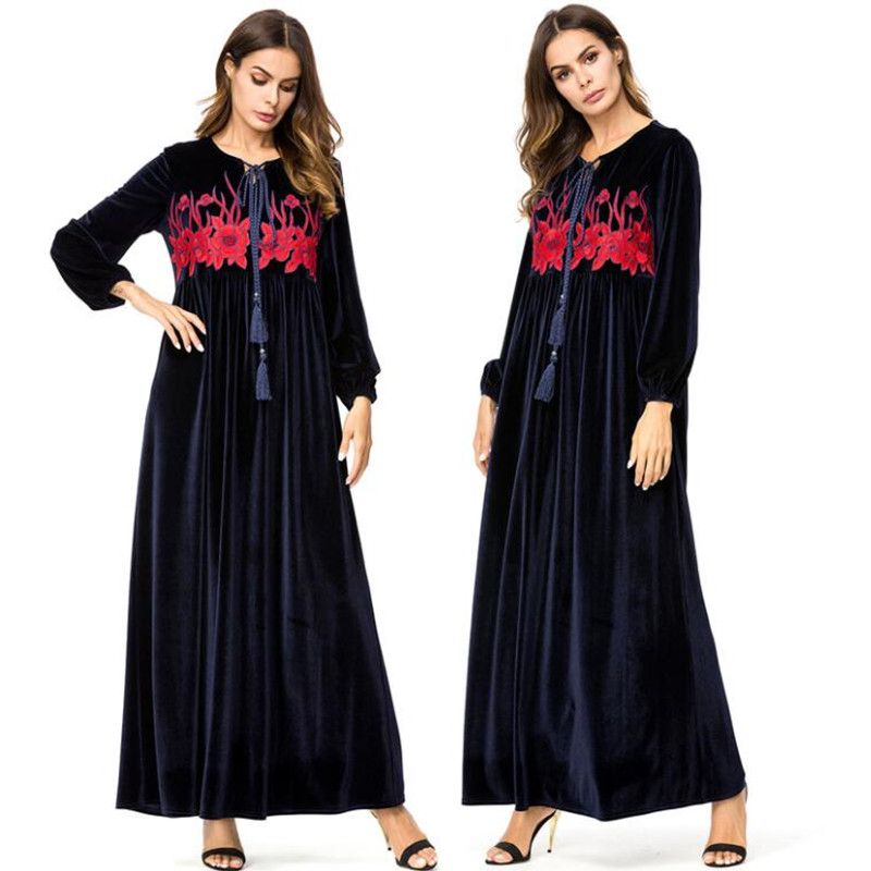 2020 Vestidos 2019 Abaya Kaftan Qatar Velvet Arabic Hijab Muslim Dress Women Caftan Jilbab Robe Dubai Elbise Turkish Islamic Clothing From Amarylly 17 39 Dhgate Com