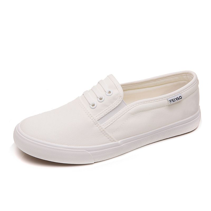 white canvas loafers