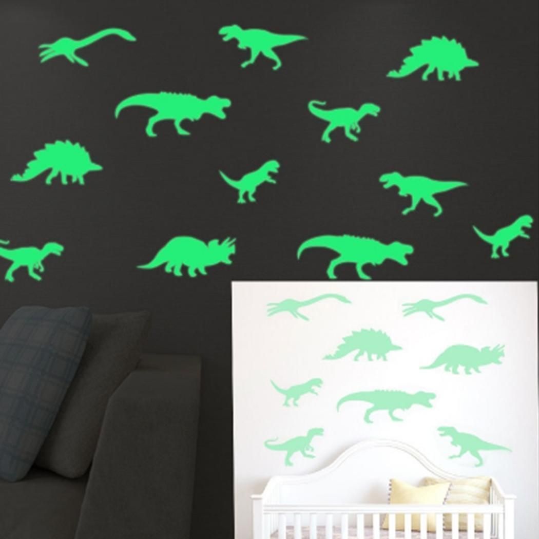New Bag Kids Room Removable 3d Luminous Dinosaur Wall Stickers Fashion Wall Stickers Bedroom Decals For Walls Bedroom Stickers From Anfioeuy 0 66