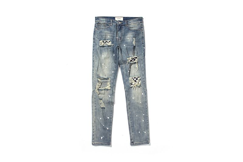 Compra Pantalón De Diseñador Para Hombre Desgarrado Con Vaqueros  Blanqueados Pantalones A Lápiz A Cuadros Azul Claro Hip Pop Pantalones De  Peso Medio Barato | Entrega Rápida Y Calidad | Es.Dhgate