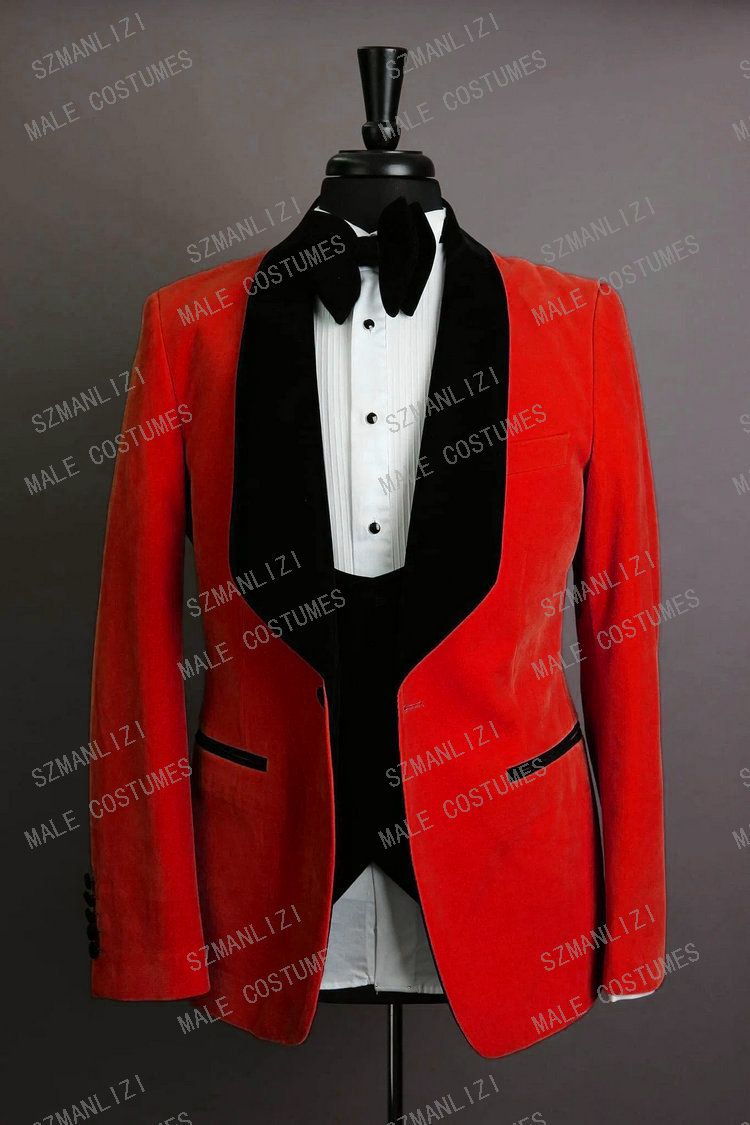 Sale > red velvet 3 piece suit > in stock
