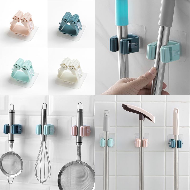 Wall Mounted Mop Organizer Holder Brush Broom Hanger Storage Rack Kitchen Tool 