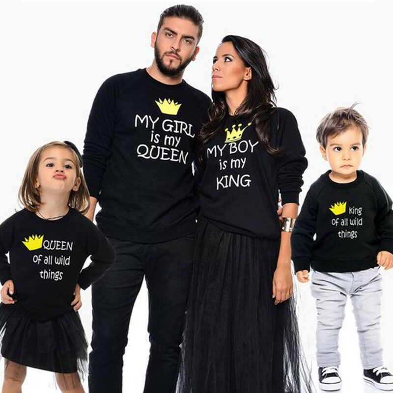 couple and baby matching outfits