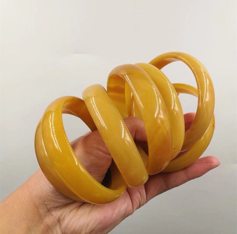 yellow jade bangle bracelet