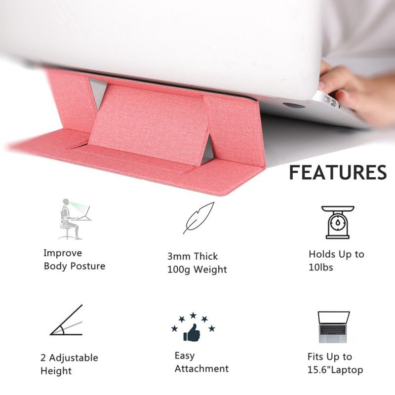 H.Yue-Portable Invisible Laptop Stand Holder Ultra-Thin Seamlessly Detachable Adjustable Notebook Riser Golden 