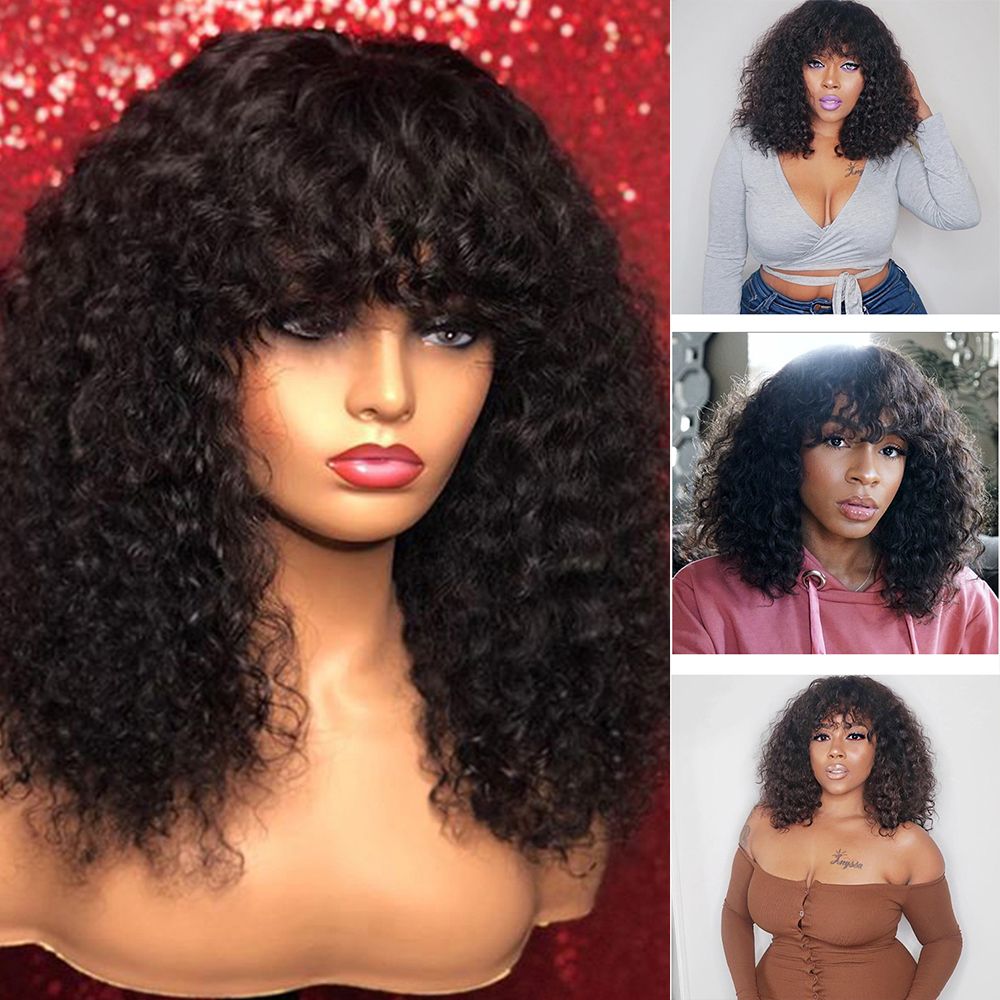 360 Lace Frontal Brizilian Short Curly Wig Full Lace Human Hair Wigs