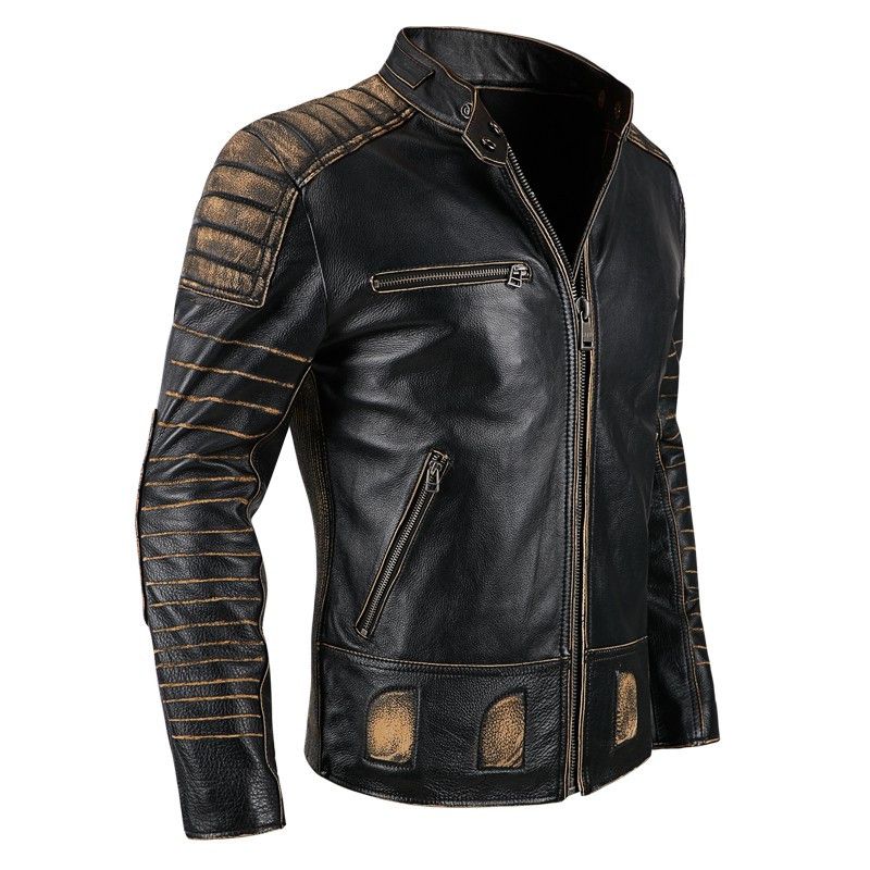 jaqueta de couro vintage
