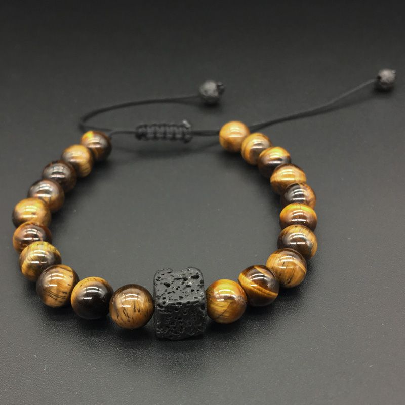 Para Hombre Mujer 8 mm Piedras preciosas Naturales Cuentas Macramé Shamballa Pulsera De Curación Yoga