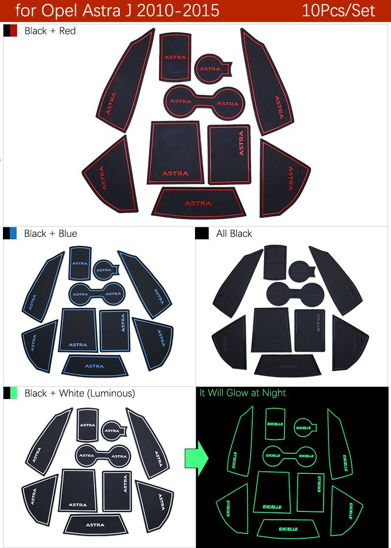 Size : Astra L Red Tappetino Antiscivolo della Tazza di Slot del Gate Adatto per Opel Astra J Vauxhall Holden 2010-2017 Adesivi Accessori Adesivi Antiscivolo Gomma