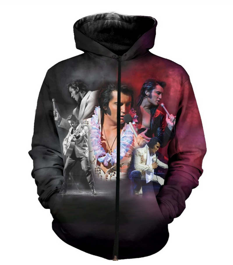 elvis zip up hoodie