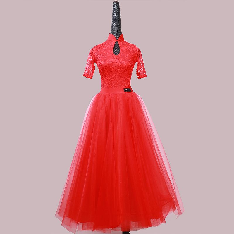 red ballroom dress