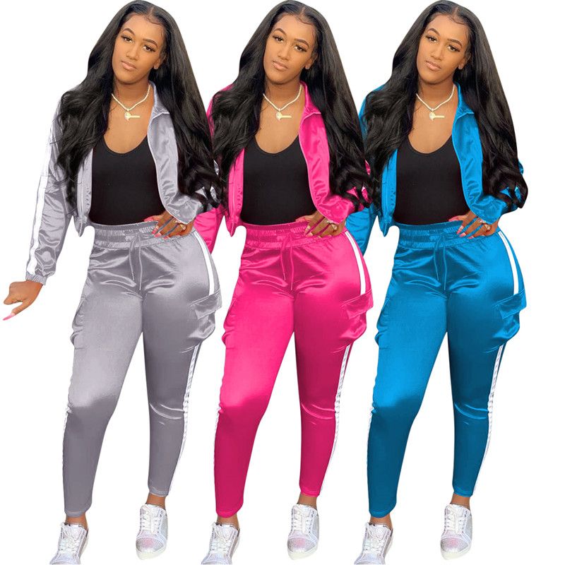 2020 Women Designer Tracksuits Two Pcs Set Casual Hooded Coat