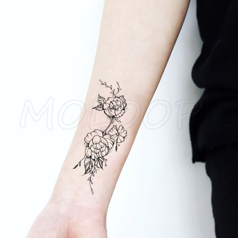 Temporary Tattoos Waterproof Tattoo Stickers Black Rose Flower Plant Small Size Tatto Flash Tatoo Fake For Man Kid Girl Women Temporary Tattoos Waterproof Tattoo Stickers Black Rose Flower Plant Small Size Tatto Flash Tatoo Fake For Man Kid Girl Women