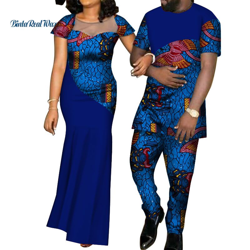 Realista Melodioso Barón Vestidos Africanos Para Mujeres Bazin Hombre Camisa Y Pantalones Conjuntos  Amante Parejas Ropa Estampado Hilado Vestido Ropa De Diseño Africano WYQ126  De 137,72 € | DHgate