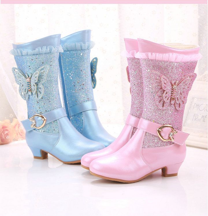 Toddler Child Kids Baby Girls Winter Warm Butterfly Knot Princess Shoes Boots L Toddler Child Kids Baby Girls Winter Warm Butterfly Knot Princess Shoes Boots L