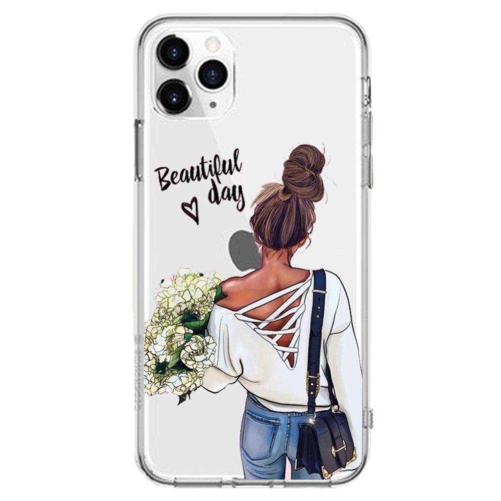 Cute Girl Soft Phone Case For Apple Iphone 11 11pro Max Baby Women Mom Silicone Cover