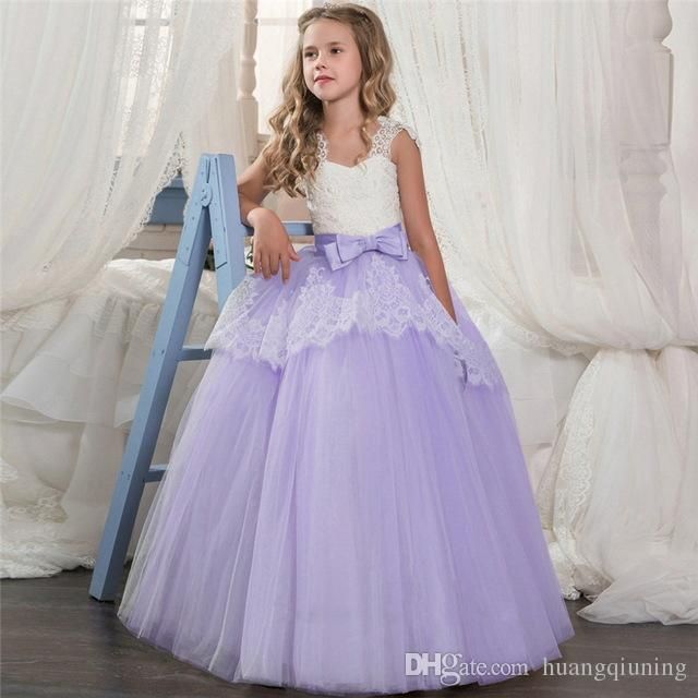 Vova Fashion Kids Prom Dresses For Girls Wedding Dress Teenagers Evening Party Princess Dresse Flower Girl Ball Gown