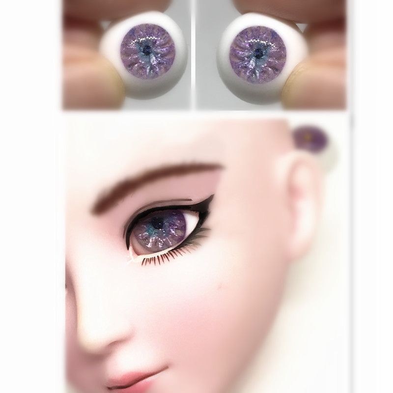 Extra High Grade & Quality Glass Eye 18mm Blue Purple Vein HG SD 1/3 BJD 