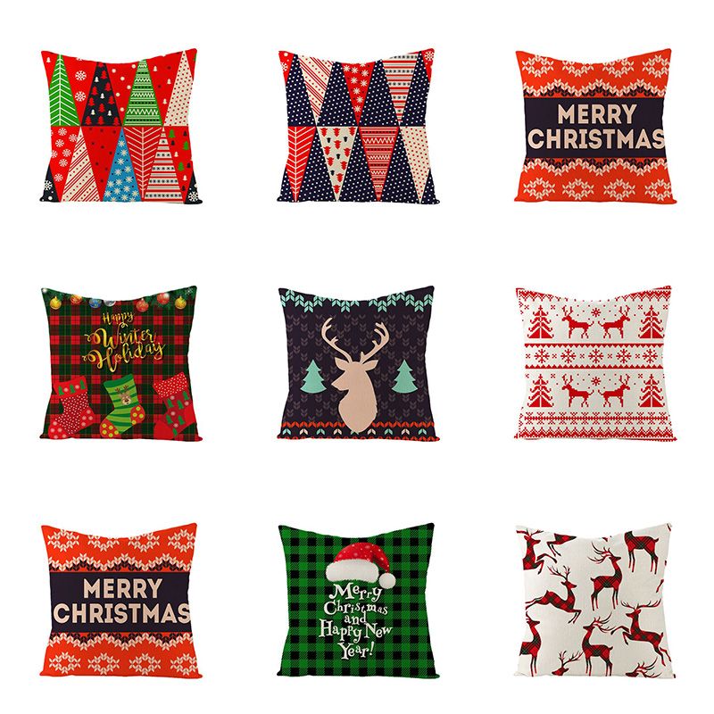 Merry Christmas Pillowcase Sofa Car Throw Cushion Cover Xmas Home Party Decor Home Garden Home Decor