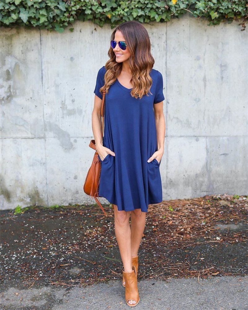casual simple dress for pregnant lady