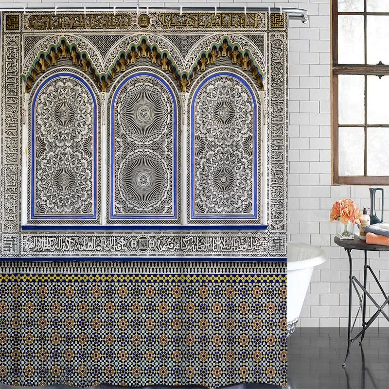 2020 Eco Friendly Shower Curtain Ancient Carving Retro Printed Shower Curtain Bathroom Decor Waterproof Fabric Bath From Linita 35 44 Dhgate Com