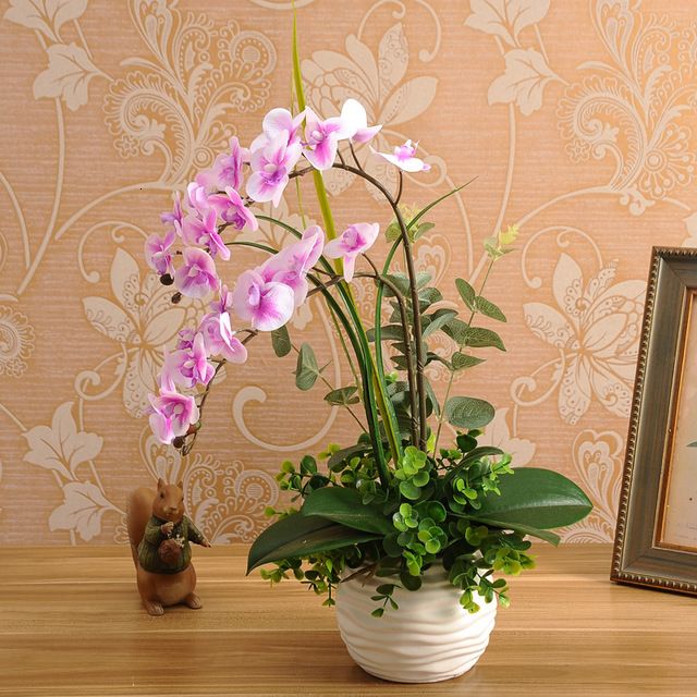 2020 Silicon Real Touch Artificial Orchid Flower Arrangement Mini Bonsai Flower Only No Vase T191123 From Yiwang08 13 28 Dhgate Com