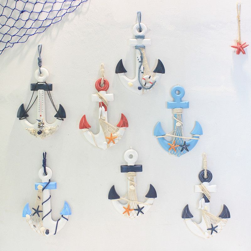 2020 Anchor Wall Decoration Mediterranean Style Wood Anchor