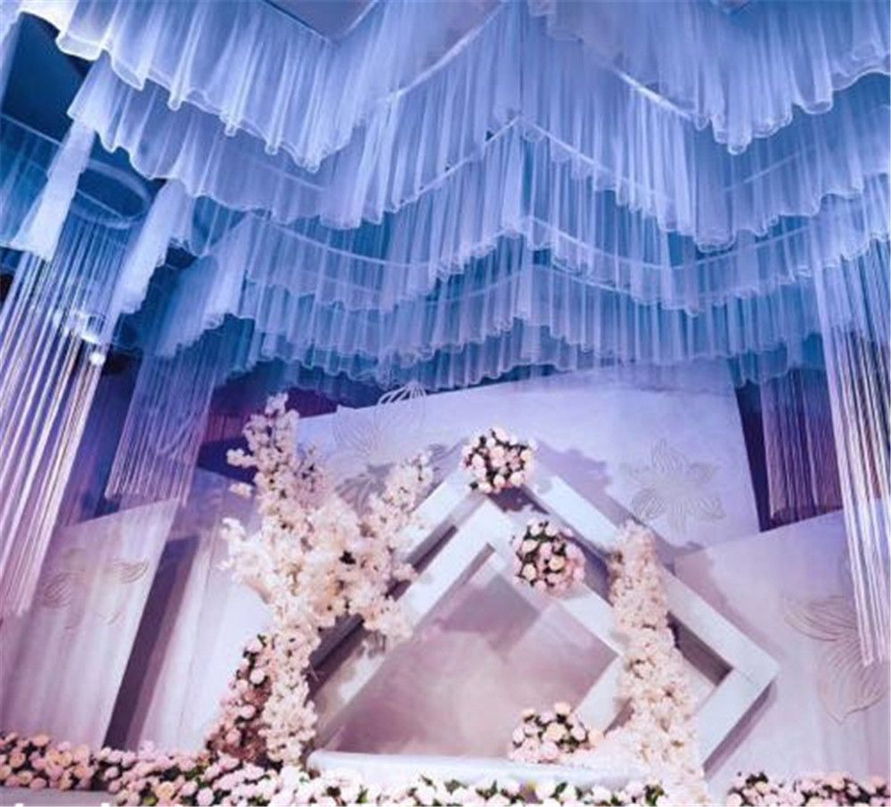 Wedding Supplier Drap Fabric Backdrop Curtain Ceiling Drapes Hanging Ornament Runway Display Stage Backdrop Supplies Party Hotel Banquet Gold Wedding
