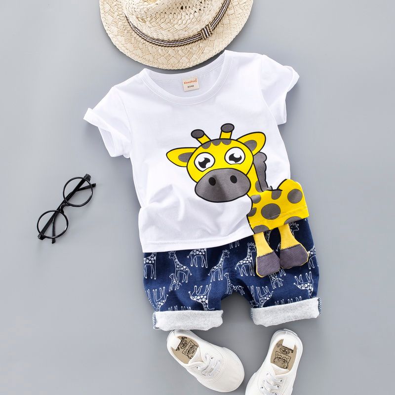 Verano para niños Ropa de bebé Set para niños Corte de dibujos animados Animal Ropa infantil Verano para niños Ropa de bebé Set para niños Corte de dibujos animados Animal Ropa infantil