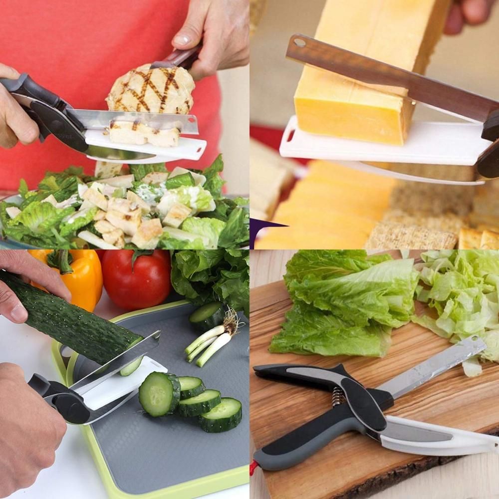 Clever Cutter 2 In 1 Stainless Steel Kitchen Scissors With Sharp Knife Blade Cutting Board Food Cutter For Meat Vegetable Knives Reviews Kitchen Large Kitchen Knives From Goodcomfortable, $3.44| DHgate.Com