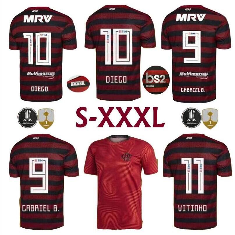 Nivel superior 2019 CR flamengo hogar lejos camisetas de fútbol número conocido de