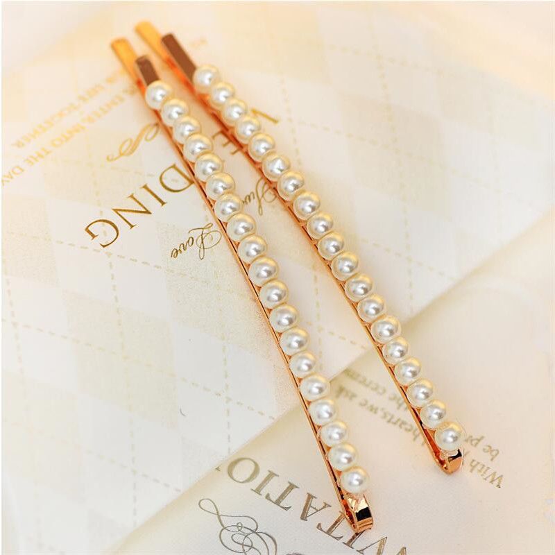2019 Fashion Women Simulated Pearls Braided Hair Pins Elegant Big
