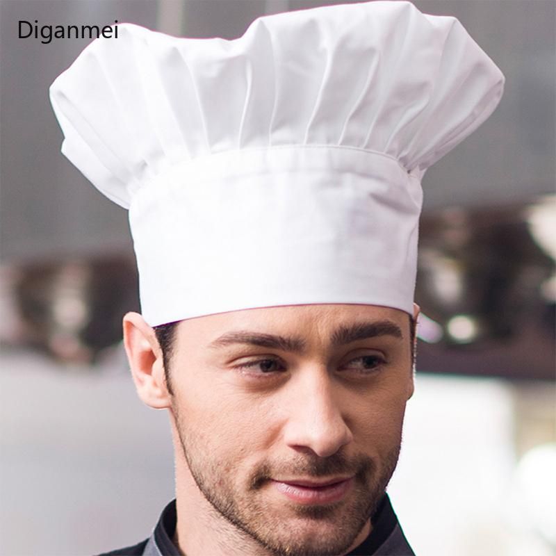 Chef Hat Kitchen Baker Elastic Hat Catering Cooking Cap Striped Plain Chefs Hats 