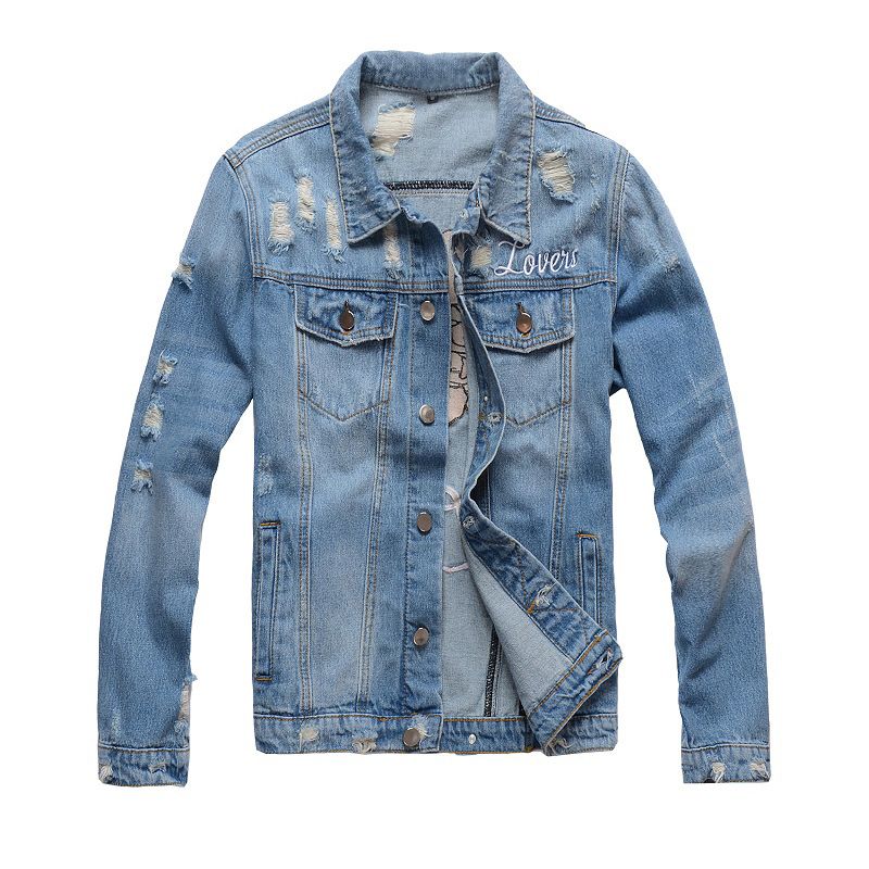 jaket denim ripped