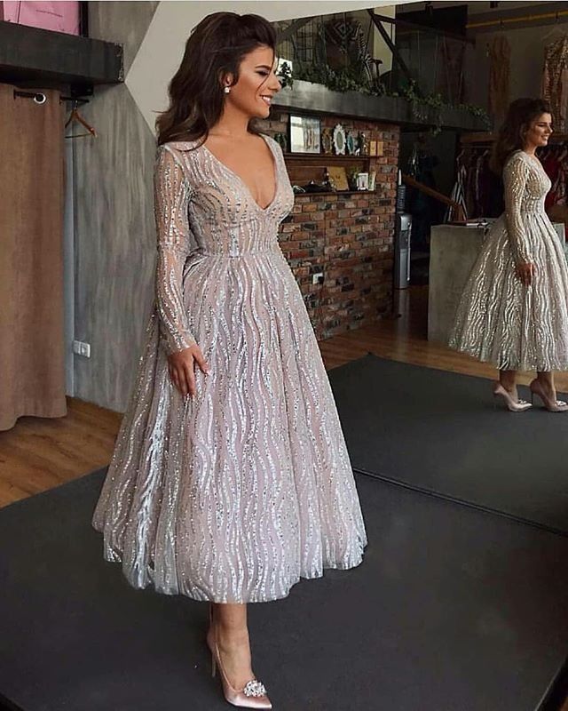 Compra Mujeres Sexy Lentejuelas Semitransparente Largos Ropa De Sport  Partido Atractivo De Boho Vestidos Elegante De La Cena De La Manga Profunda  Del Verano Del Vestido Largo Del Cuello De V Vestidos