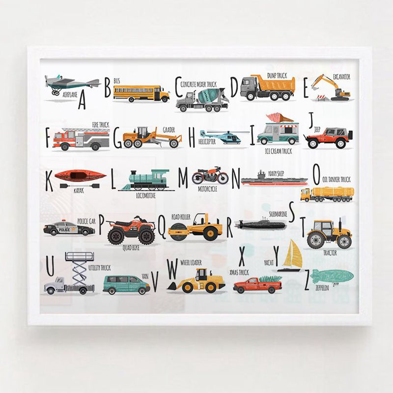 2020 Car Alphabet Art Canvas Painting Wall Pictures
