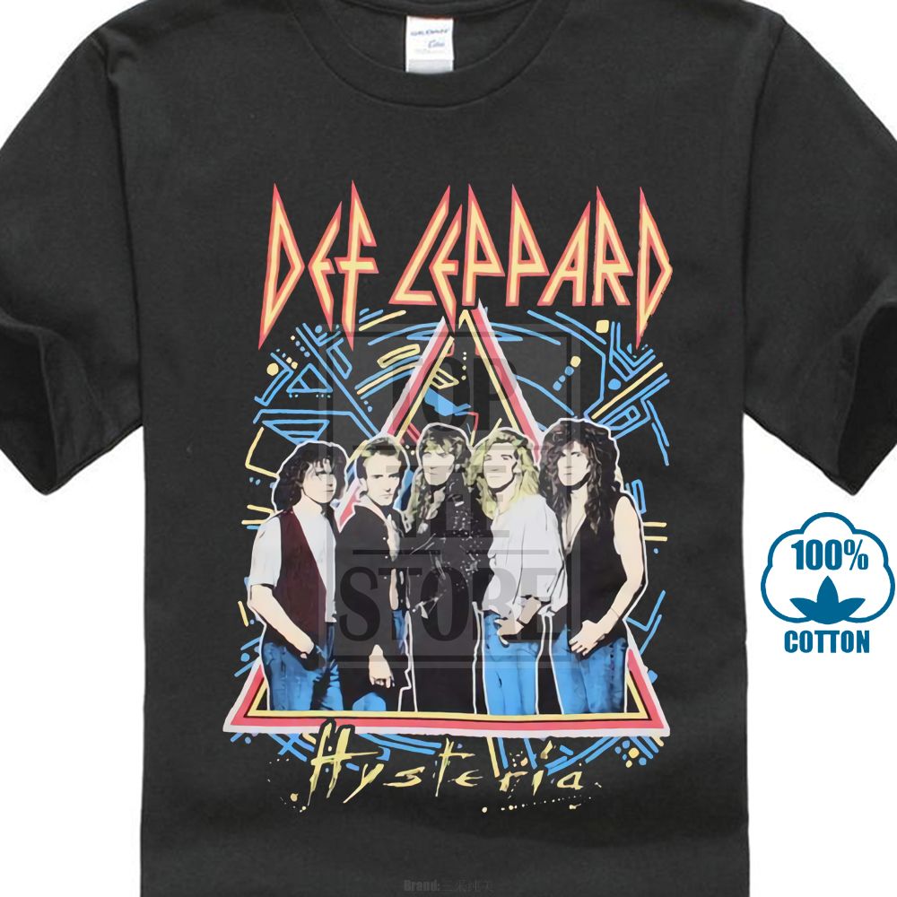 New Def Leppard Glass Black Tour Mens Vintage Classic T-Shirt