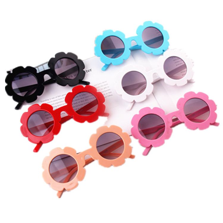 Girls Flower Sunglasses Children Round Flower Sun Glasses Eyewear