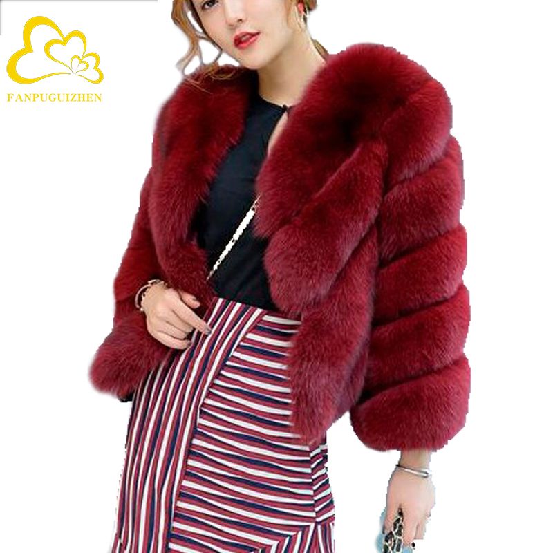 Womens Fashion Faux Fur Short Slim 