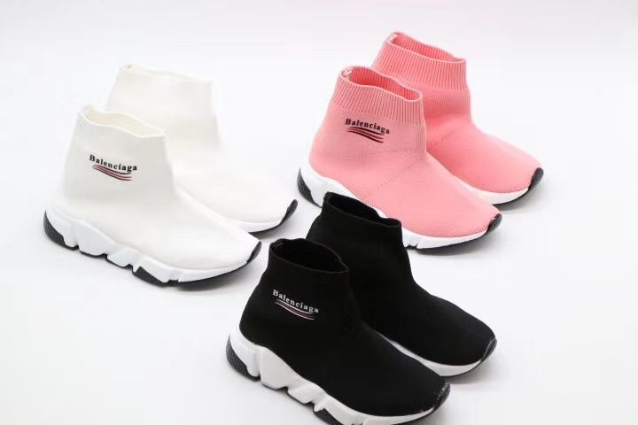 NUEVA Versión Zapatillas de deporte para niños niña rosa zapatillas de deporte moda tejido elástico