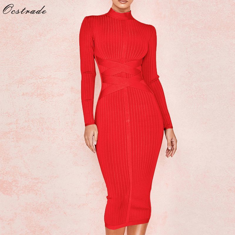 vestido bandagem vermelho