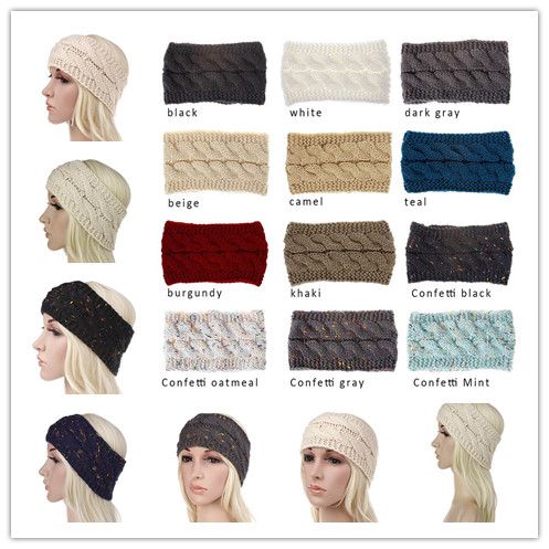 Women Headscarf Knitted Winter Ear Band Hat Headband Warmer Headwrap Beanie UK 
