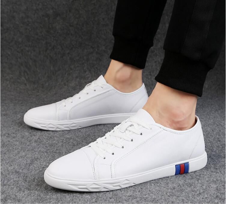 Mens Foreign Trade White Shoes Leather 