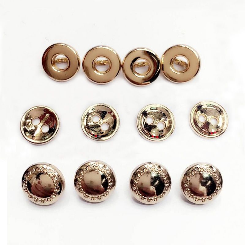 10pcs Round Gold Mushroom Shank Buttons Metal Button Coat Sewing Embellishment