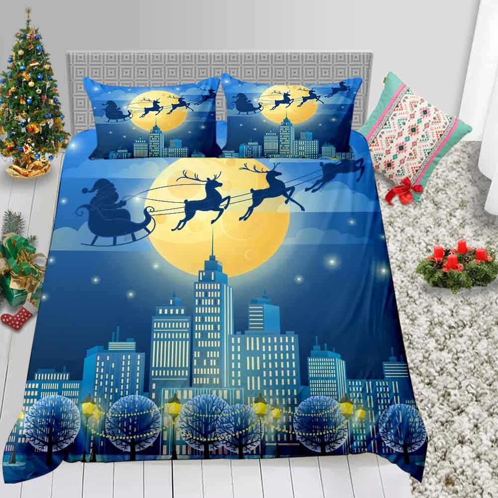 Christmas Bedding Set Hot Selling King Santa Gifts Printed Duvet