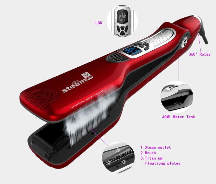 titanium plus hair straightener brush and iron