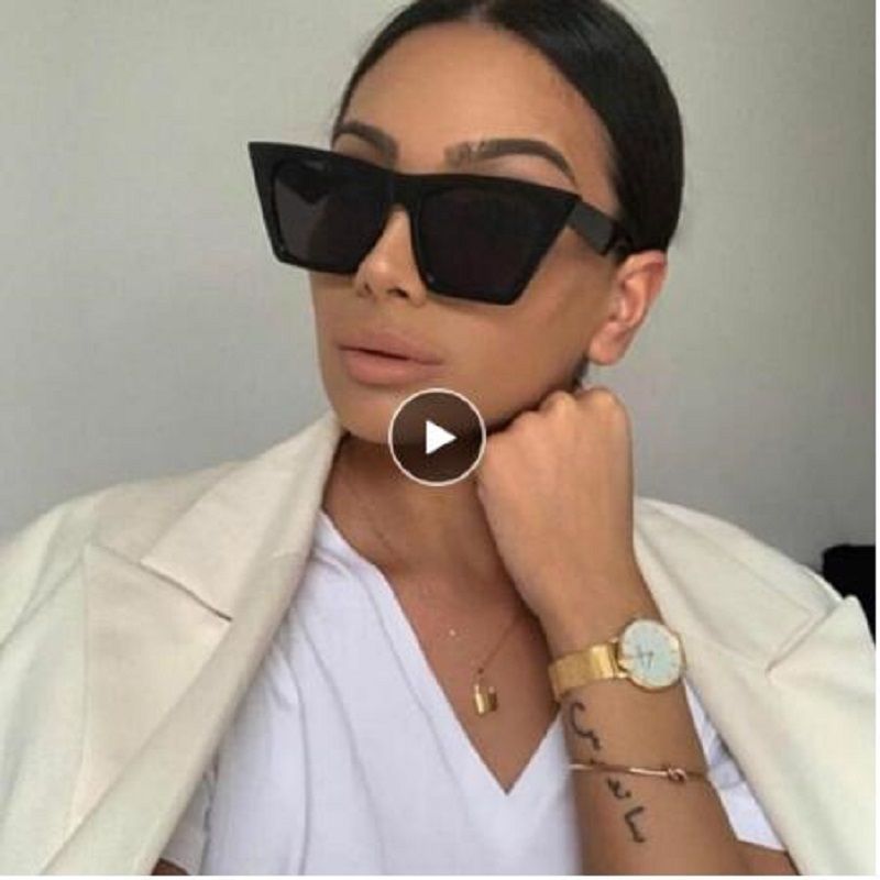 2020 New Female Sunglasses Square Glasses Personalized Cat Eyes