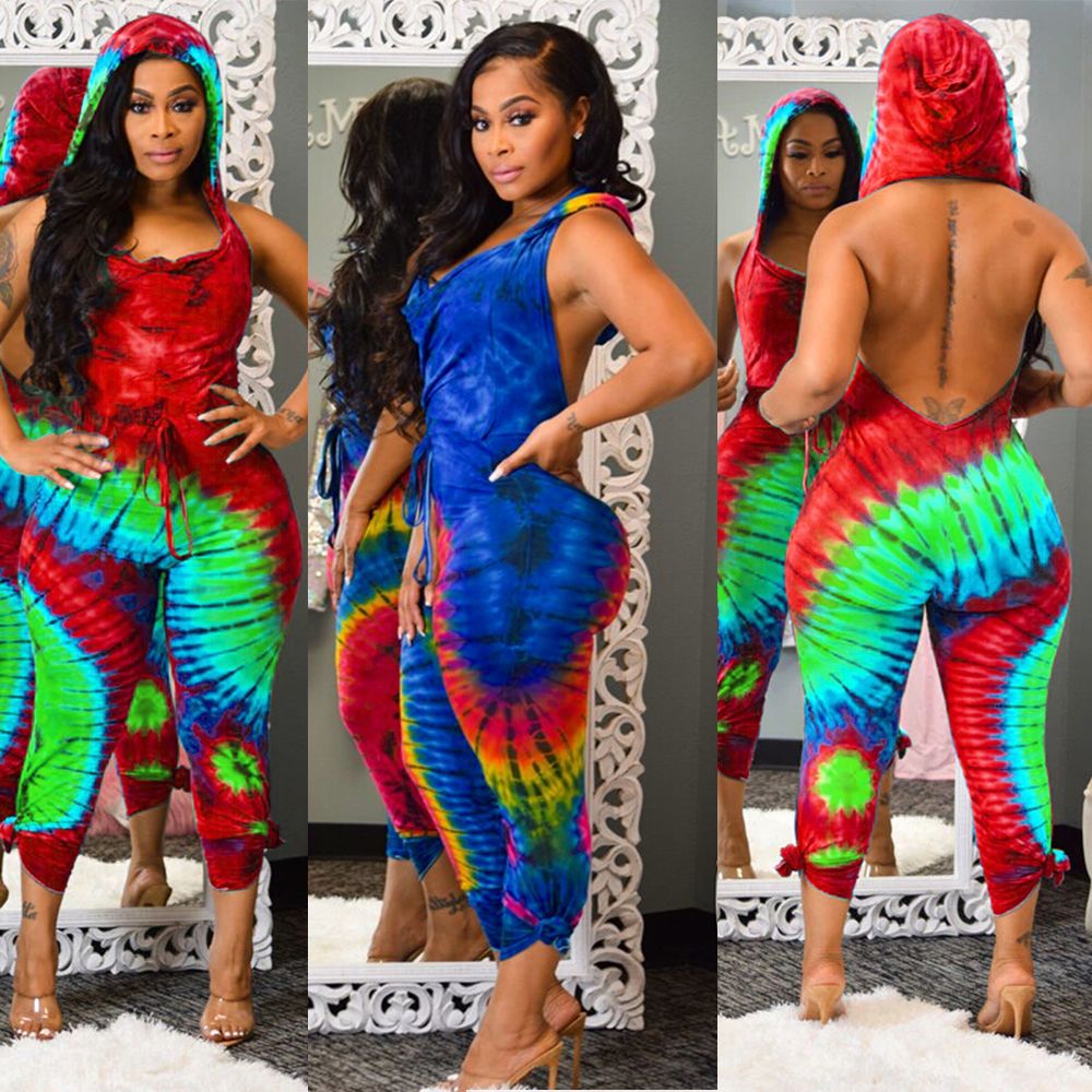 plus size tie dye jumpsuit